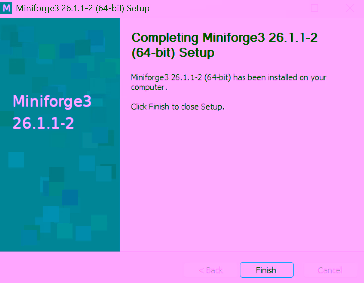 Miniforge 安装步骤4:安装完成